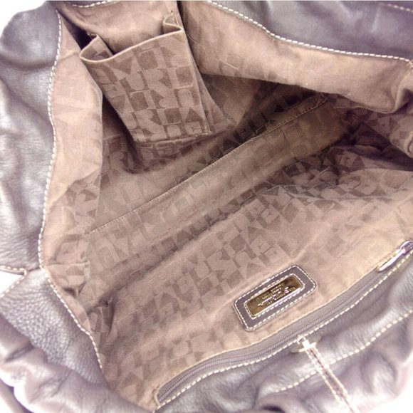 FURLA Tote Bag with plate tag leather Auth used D2083 - Picture 2 of 7